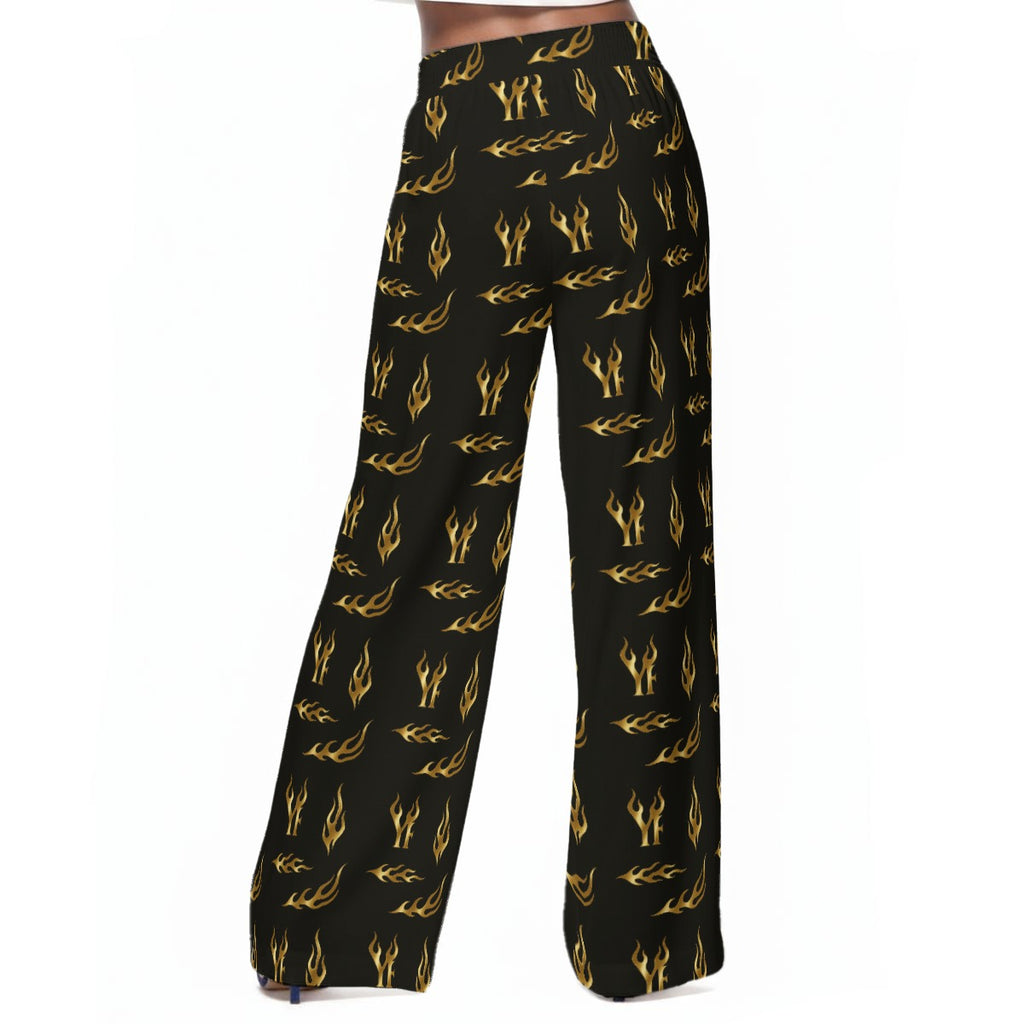 YF FLAME Women's Casual Wide-Leg Pants|100% Rayon